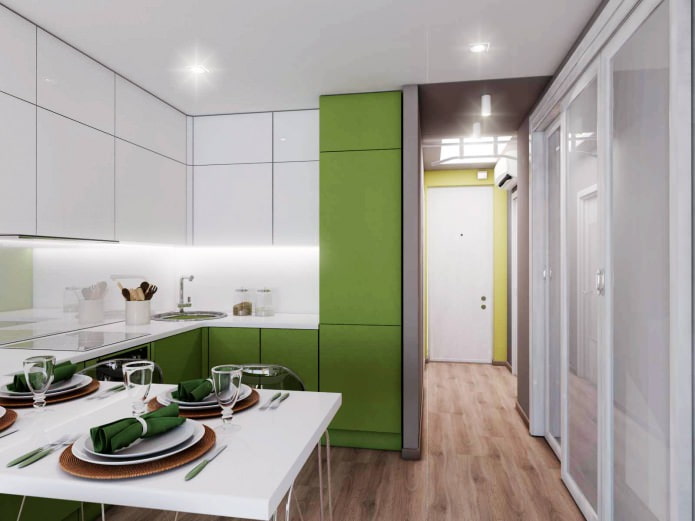 Küche-Wohnzimmer-Design 18,62 qm m.