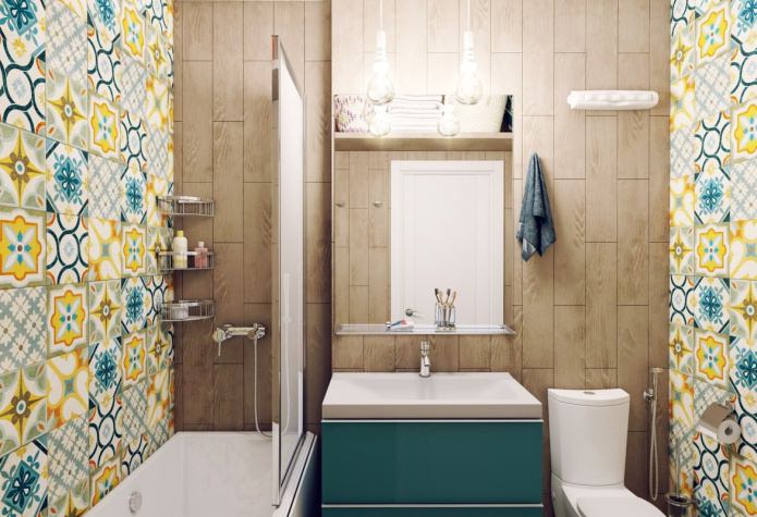 design of the combined bathroom 3.82 sq. m.