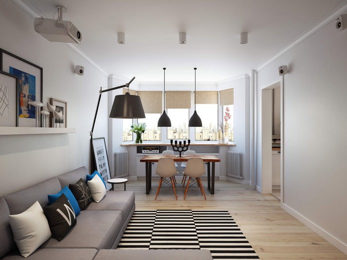 design of a modern living-dining room