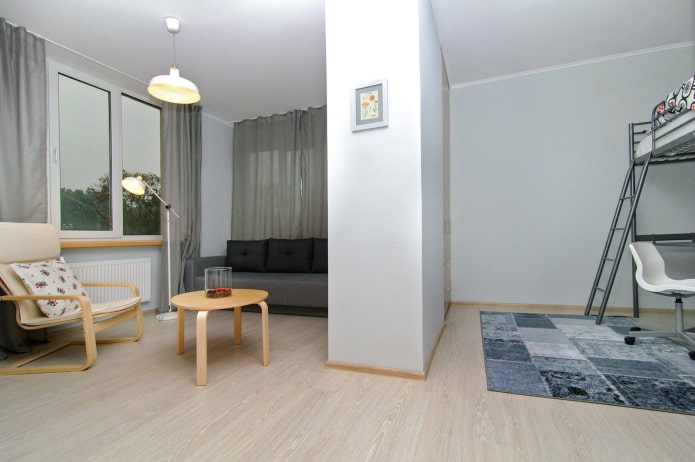 One-room apartment 44 sq. m. with a nursery
