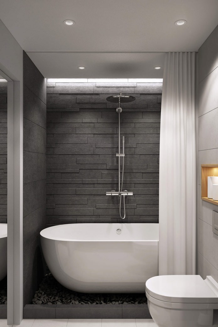 modern fürdőszoba kialakítás 4,7 négyzetméter. m.
