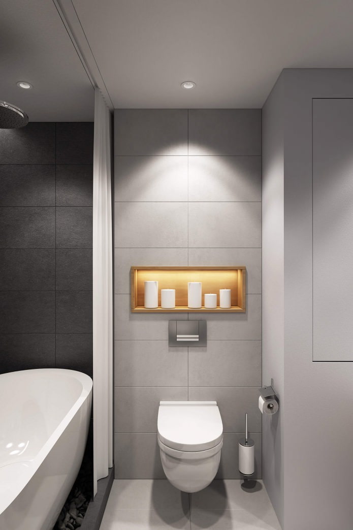 modern fürdőszoba kialakítás 4,7 négyzetméter. m.
