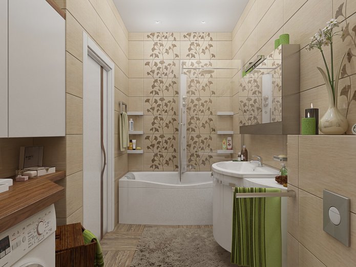 Gestaltung eines Badezimmers in Kombination mit einer Toilette