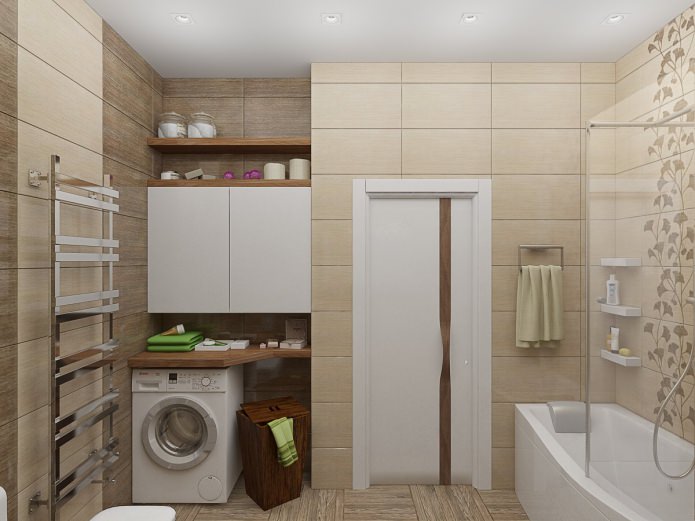 Gestaltung eines Badezimmers in Kombination mit einer Toilette