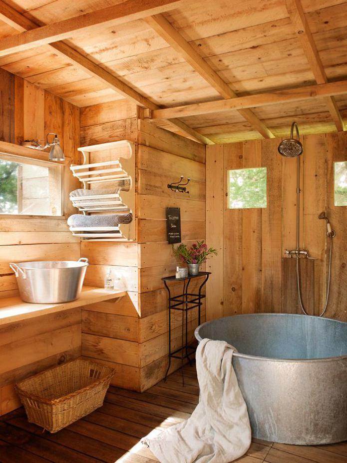 vidéki stílusú fürdőszoba kialakítás