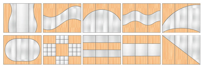 options for combining the facades of the wardrobe