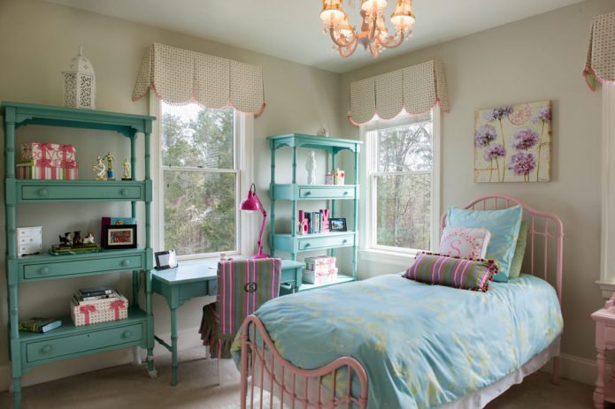 Tiffany color in the interior of the nursery