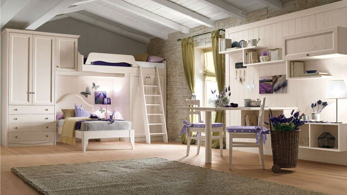 bright children's room in country style