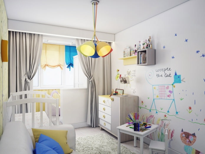 Kinderzimmer kombiniert mit Loggia