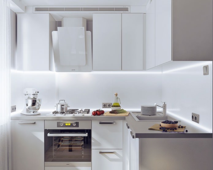 kitchen in a two-room apartment 50 meters