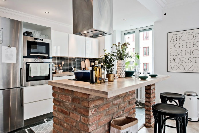 Scandinavian style kitchen-living room design project
