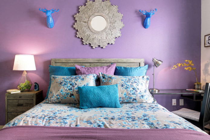 Lavendelblaues Schlafzimmer