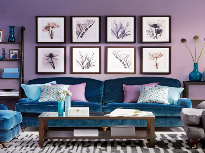 Lavender blue living room