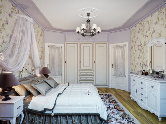 lavender bedroom in provence style