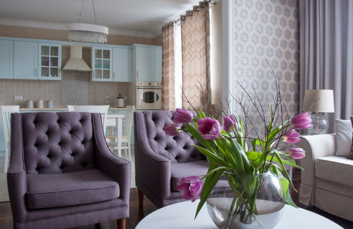 lilac armchairs