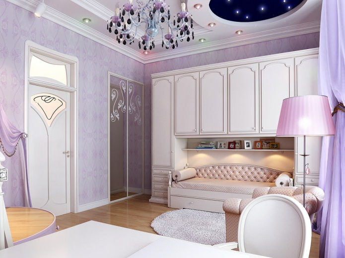 lilac nursery in classic style