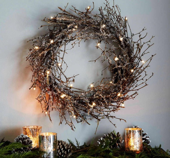 wreath with garland