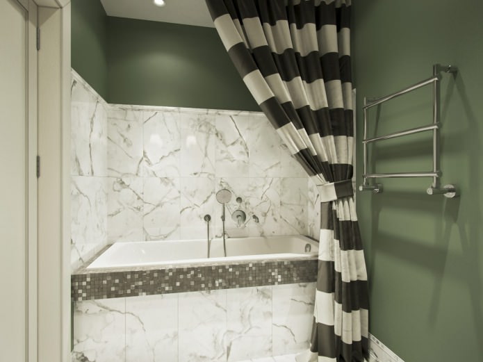 Zöld színű fürdőszoba 4 négyzetméter. m.