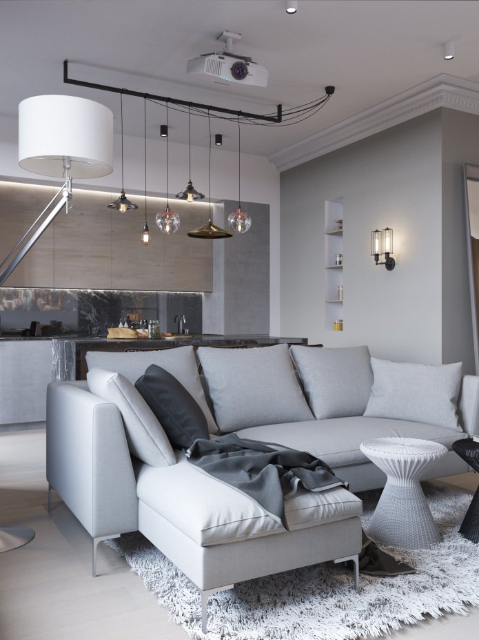 living room-kitchen design