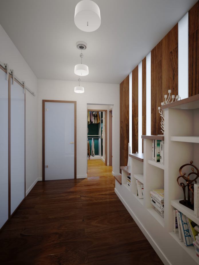 hallway design with shelving