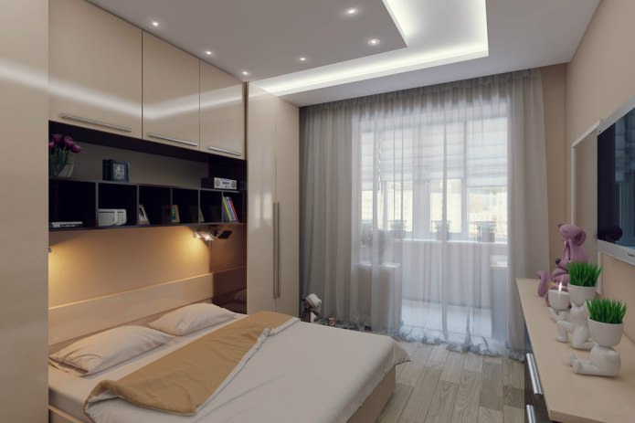 Schlafzimmer in einer Zweizimmerwohnung von 50 qm. m.