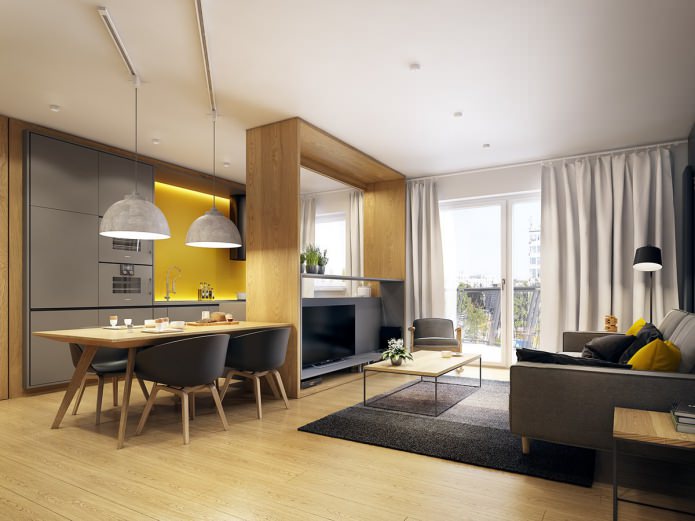 kitchen-living room design project