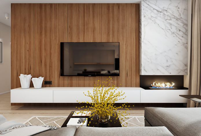 bio-fireplace in a modern apartment interior