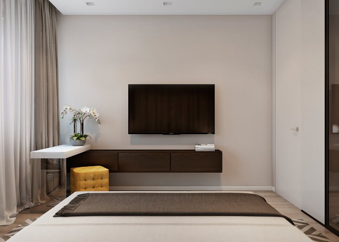 Schlafzimmer in einem modernen Wohnungsinterieur