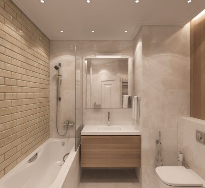 Badezimmer in einem Studio-Apartment 50 qm