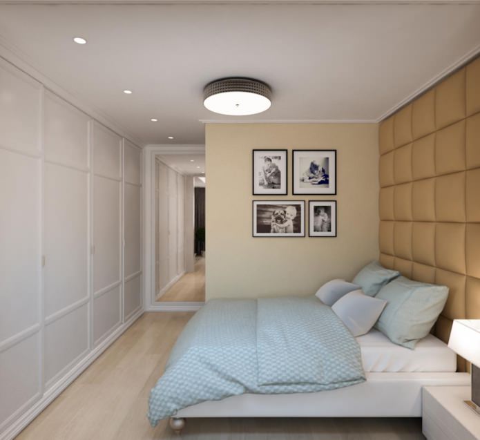 Schlafzimmer in einem Studio-Apartment von 50 qm.