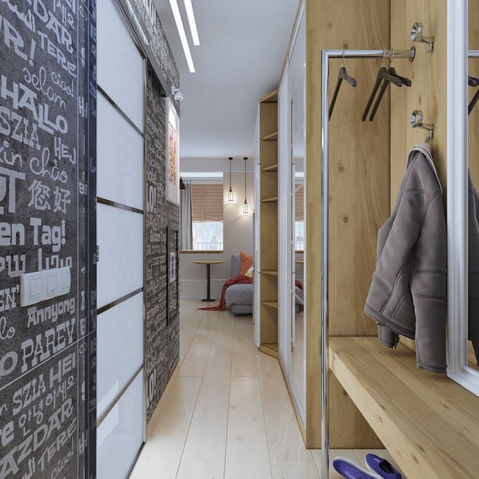 interior design of a small apartment of 18 sq. m.