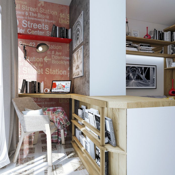 interior design of a small apartment of 18 sq. m.