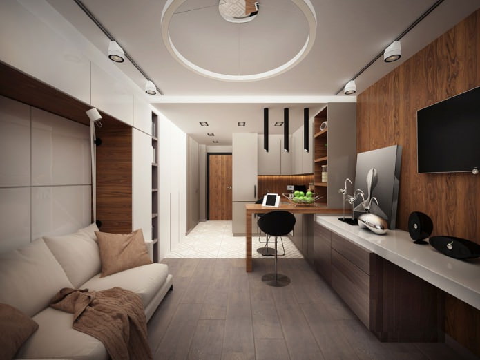 Design of a small apartment of 25 sq. m.