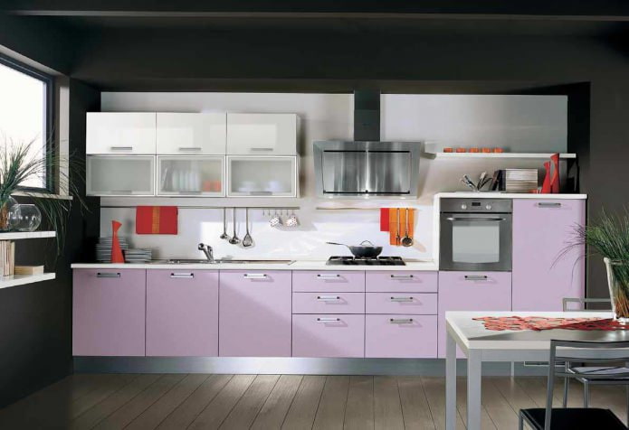 Lilac kitchen interior