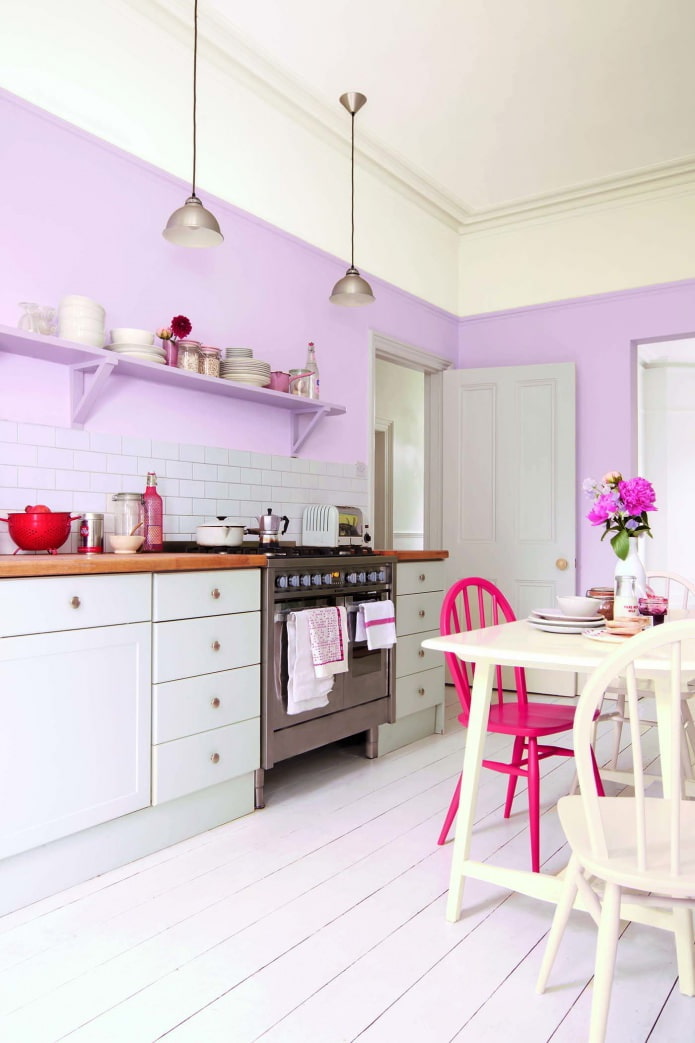 การออกแบบห้องครัวสีม่วง
