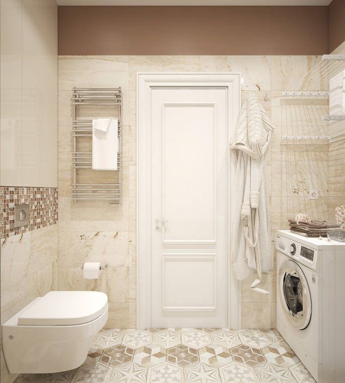 bathroom in beige colors