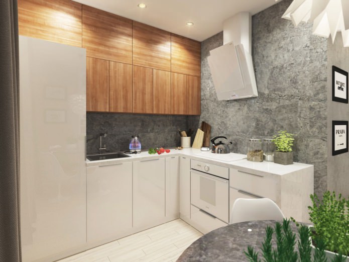 kitchen in apartment design 58 sq. m.