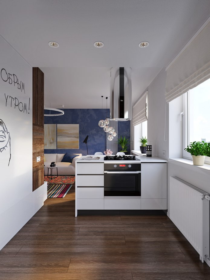 Küche im Design einer Wohnung von 31 qm. m.