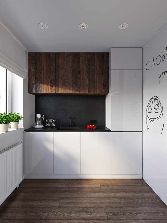 kitchen in the design of an apartment of 31 sq. m.