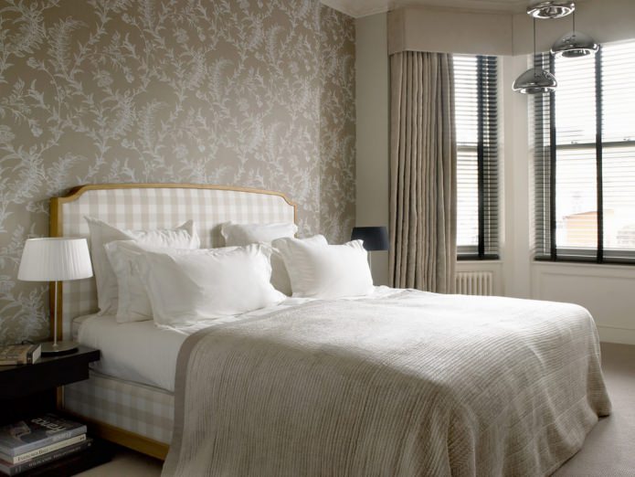 Non-woven wallpaper in bedroom design