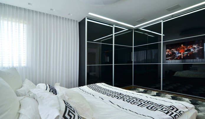 Дизајн угловног ормара у спаваћој соби