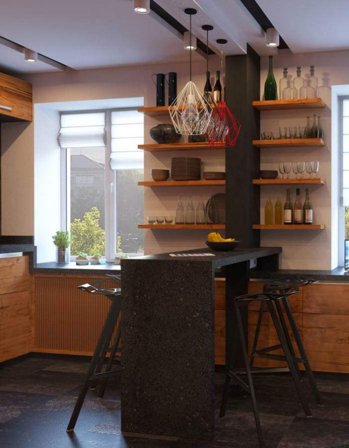bar counter design in a small kitchen