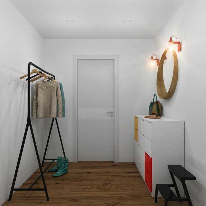 entrance hall in the project of an apartment of 65 sq. m.