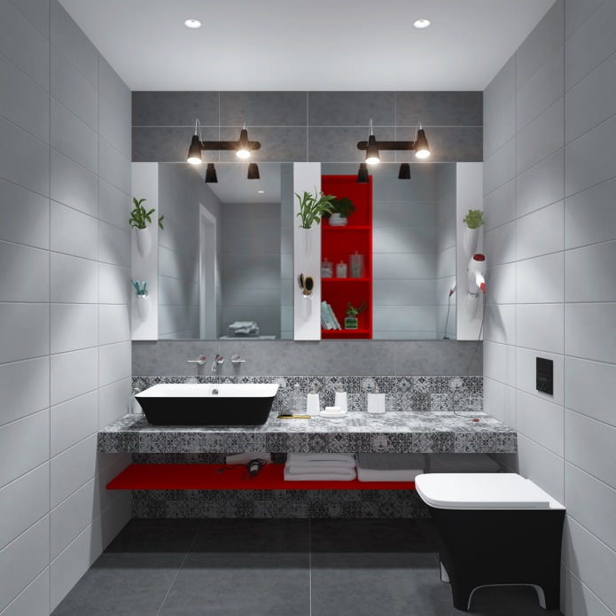 bathroom interior in an apartment of 65 sq. m.