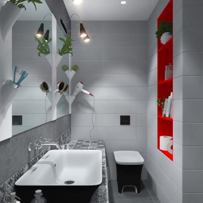 fürdőszoba belső tér egy 65 négyzetméteres lakásban. m.