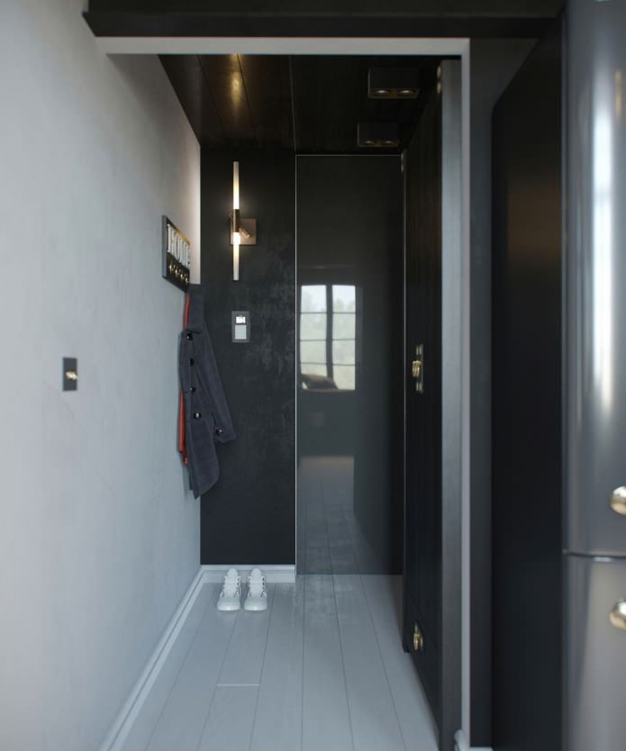 Flurinnenraum in einem Studio-Apartment mit hohen Decken
