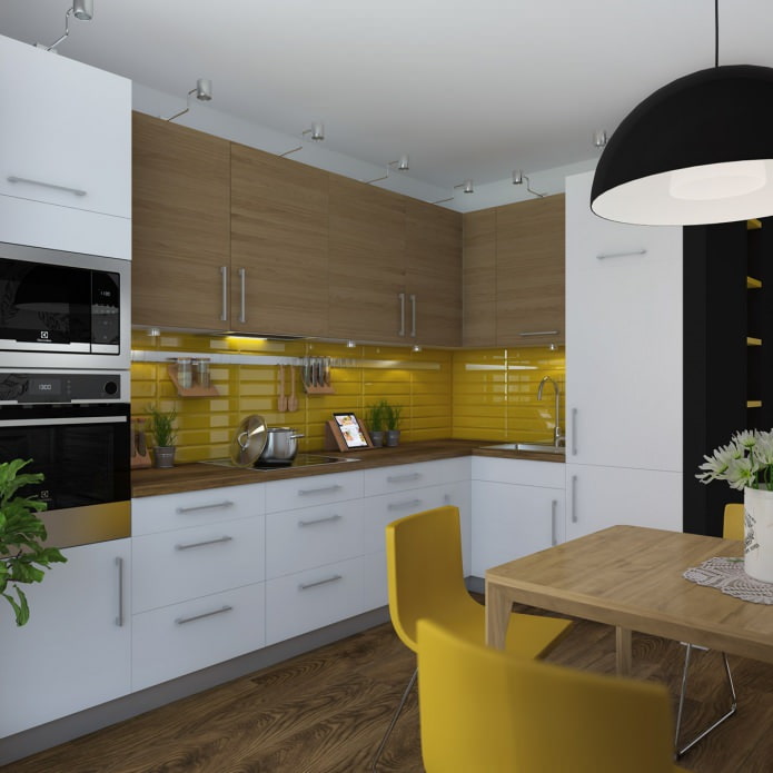 kitchen design in a studio apartment