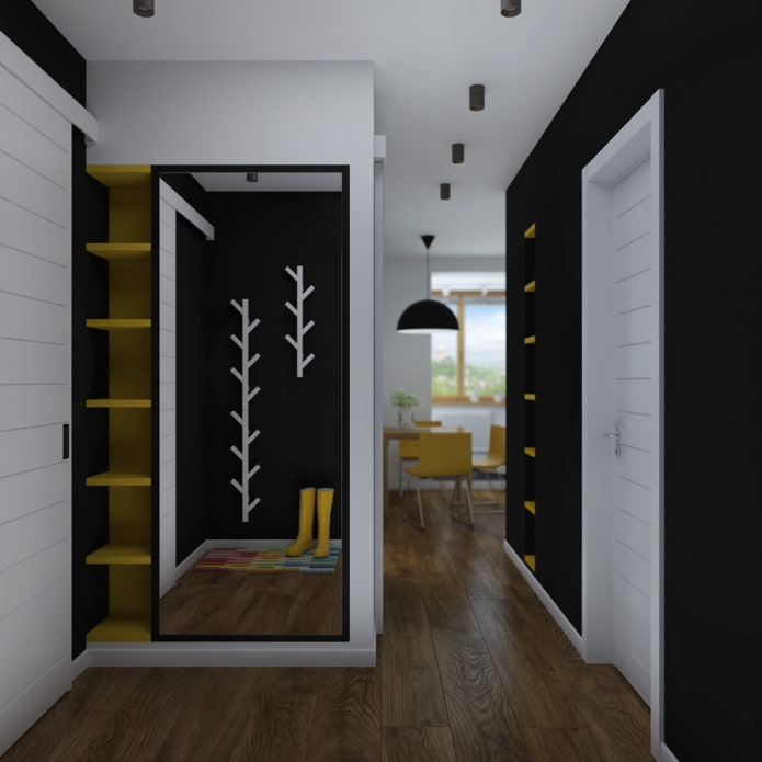 Hallway design in a studio apartment