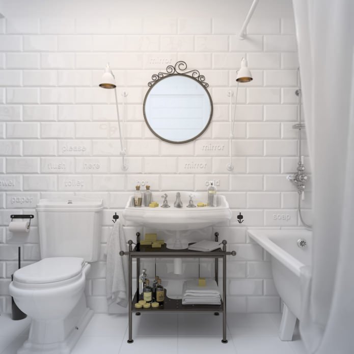fürdőszoba fehér tégla csempe