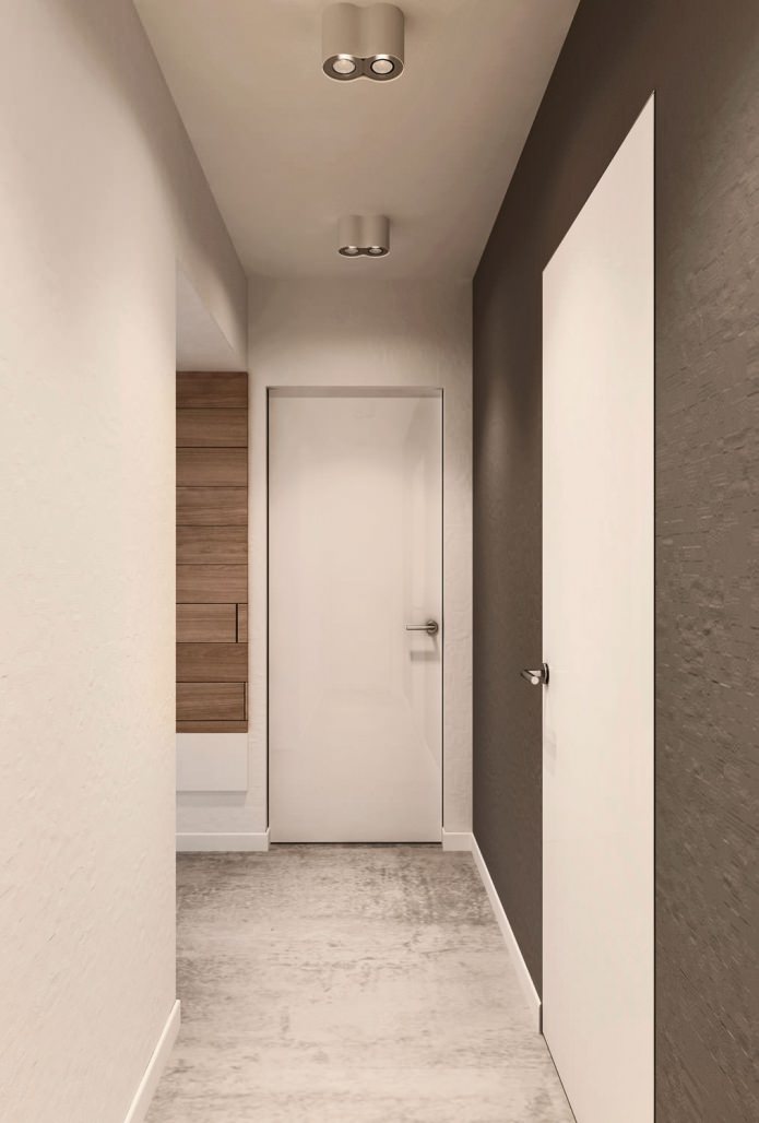 hallway in the interior of a three-room apartment